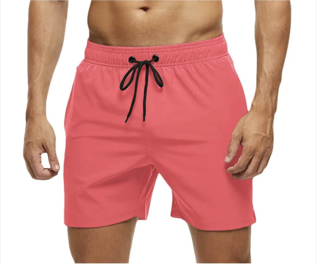 Men's Casual Solid Color Beach Shorts - Musttbuy