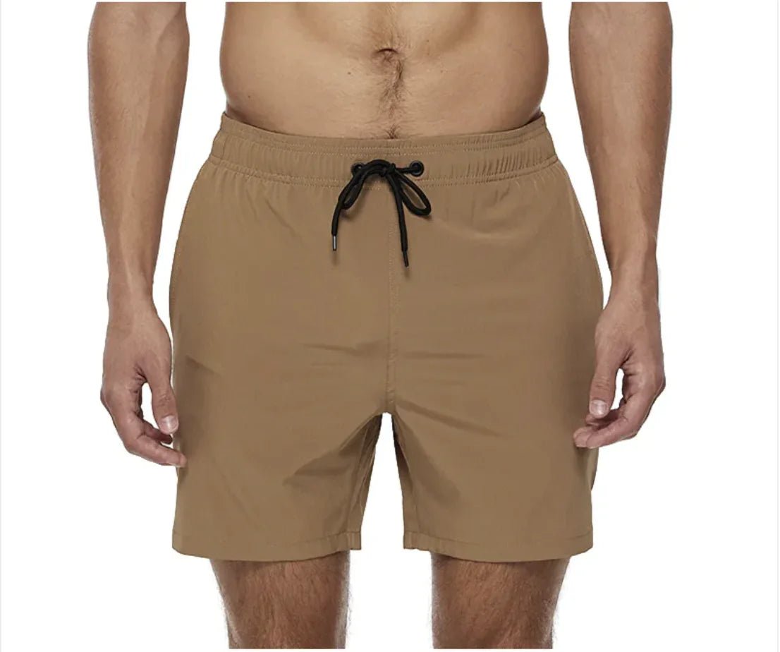 Men's Casual Solid Color Beach Shorts - Musttbuy
