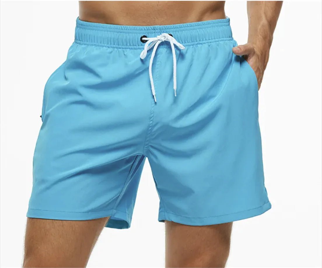 Men's Casual Solid Color Beach Shorts - Musttbuy