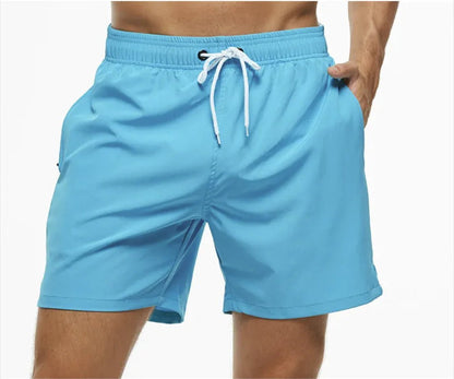 Men's Casual Solid Color Beach Shorts - Musttbuy