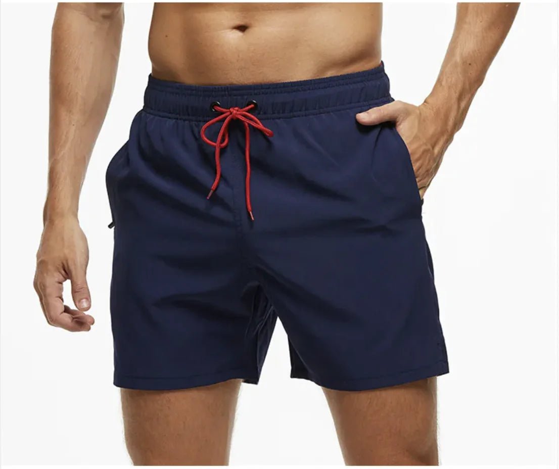 Men's Casual Solid Color Beach Shorts - Musttbuy