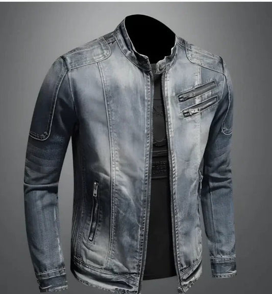 Men's Fashion Stand Collar Zip Embellished Jacket - Musttbuy