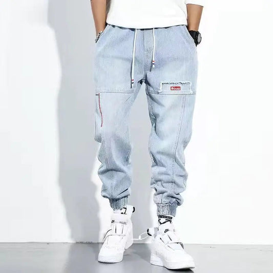 Men's Loose Straight Harem Jeans Trousers - Musttbuy