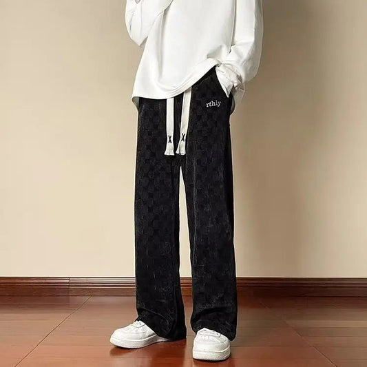 Men's Plaid Oversized Casual Trousers - Musttbuy