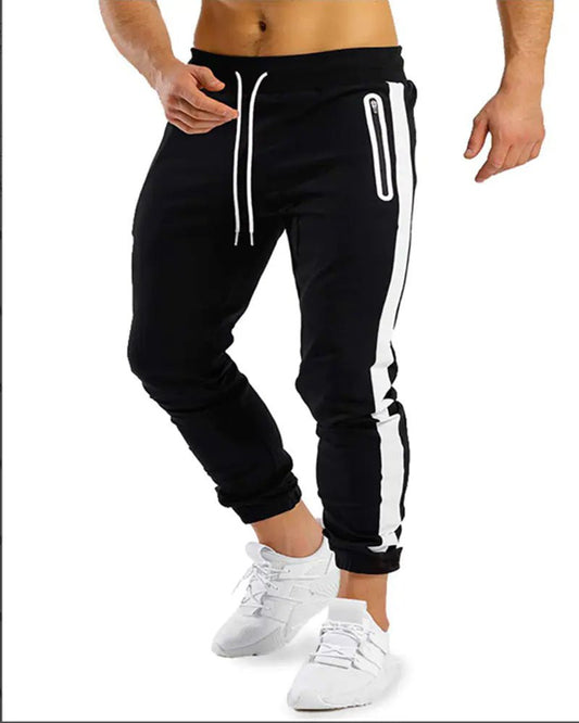 Men's Trendy Running Fitness Side Contrast Velcro Trousers - Musttbuy