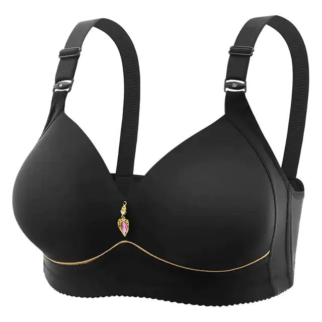 Multi - Color Steel Ring Gathered Bra - Musttbuy