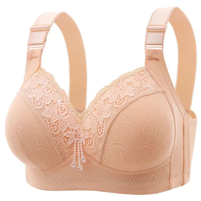 Multi - Color Steel Ring Gathered Bra - Musttbuy