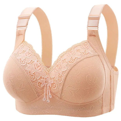 Multi - Color Steel Ring Gathered Bra - Musttbuy