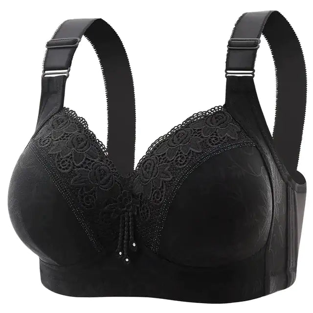 Multi - Color Steel Ring Gathered Bra - Musttbuy