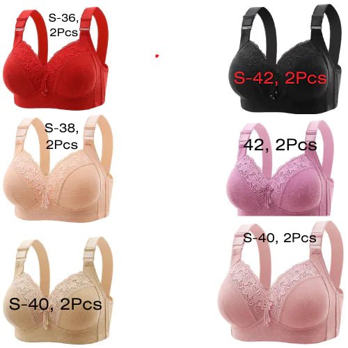 Multi - Color Steel Ring Gathered Bra - Musttbuy