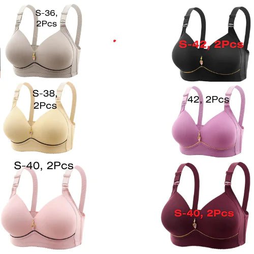 Multi - Color Steel Ring Gathered Bra - Musttbuy