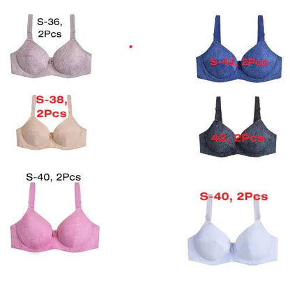 Multi - Color Steel Ring Gathered Bra - Musttbuy