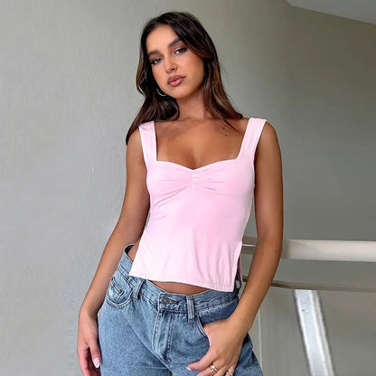 Navi Side - Slit Crop Top - Musttbuy