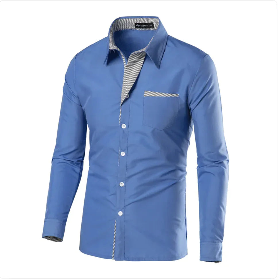 Simple Men's Long Sleeve Shirt