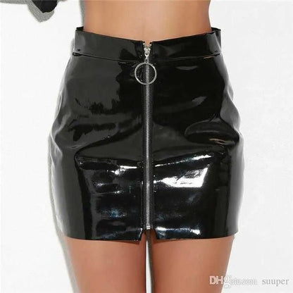 Nova Zip - Up Leather Skirt - Musttbuy