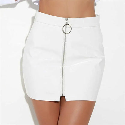 Nova Zip - Up Leather Skirt - Musttbuy