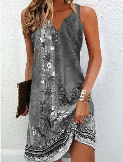 Vest Dress Fashion Slimming Printed Casual Long