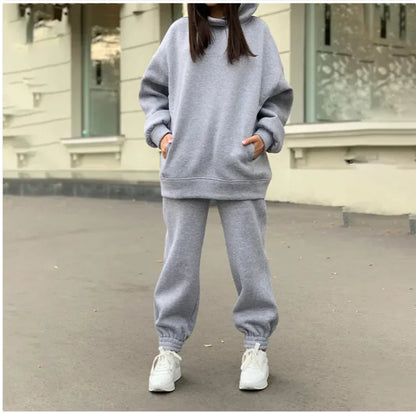 Cozy Hooded Plush Sweatshirt for Women – Casual Sportswear