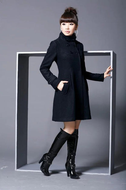 Overcoat hooded double breasted windbreaker - Musttbuy