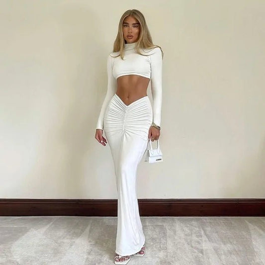 Party Top and Dress Long Ruched Set - Musttbuy