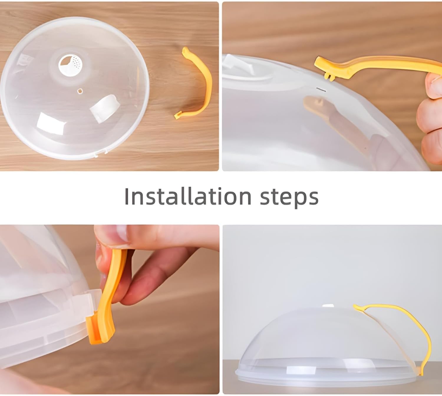 Polypropylene Microwave Plate Splatter Cover with Handle - Musttbuy