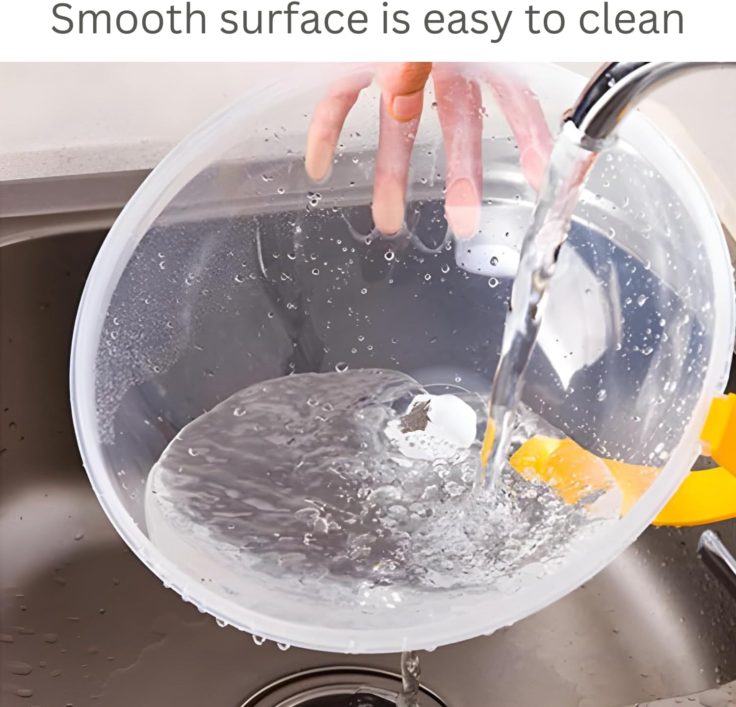Polypropylene Microwave Plate Splatter Cover with Handle - Musttbuy