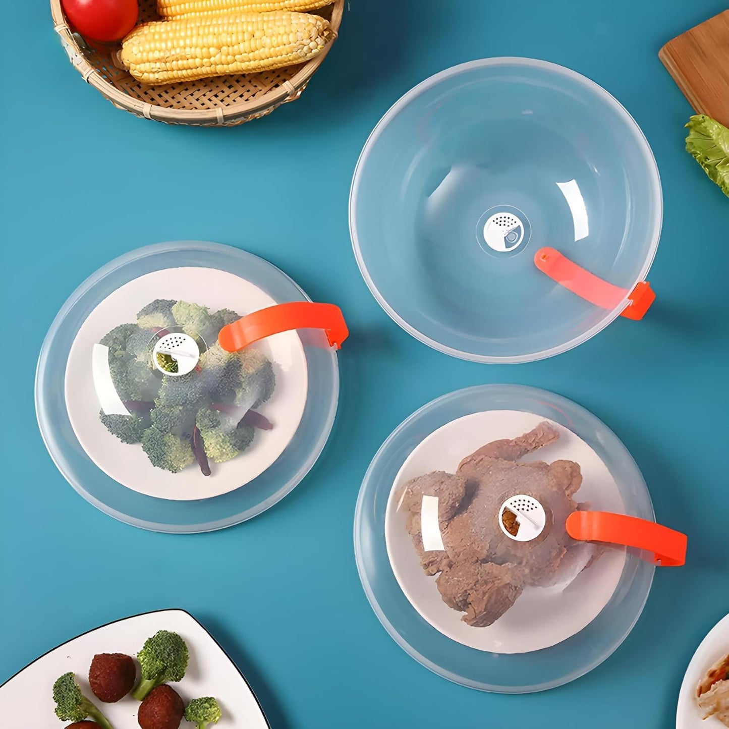 Polypropylene Microwave Plate Splatter Cover with Handle - Musttbuy