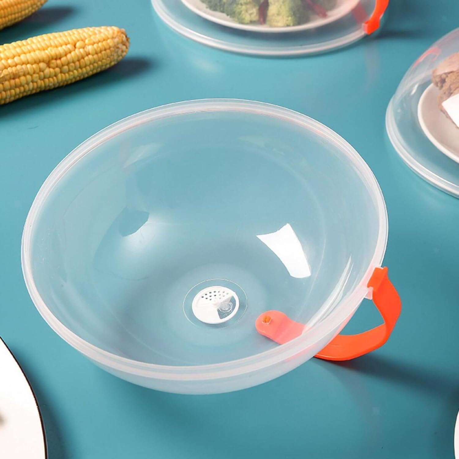 Polypropylene Microwave Plate Splatter Cover with Handle - Musttbuy