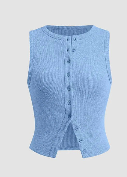 Rhea Sleeveless Waistcoat Top - Musttbuy