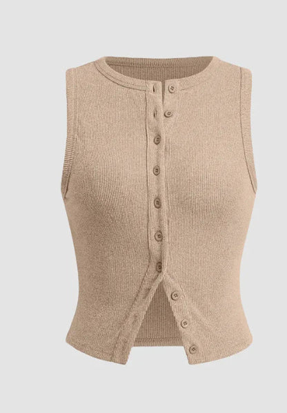Rhea Sleeveless Waistcoat Top - Musttbuy
