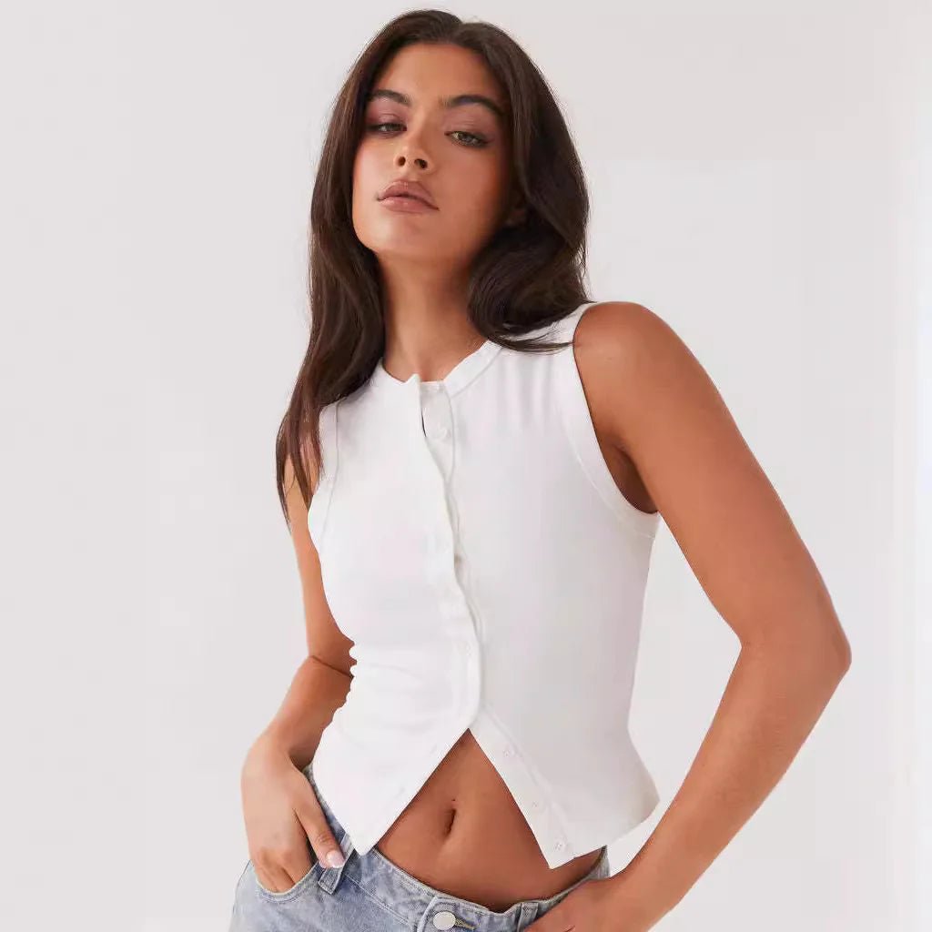 Rhea Sleeveless Waistcoat Top - Musttbuy