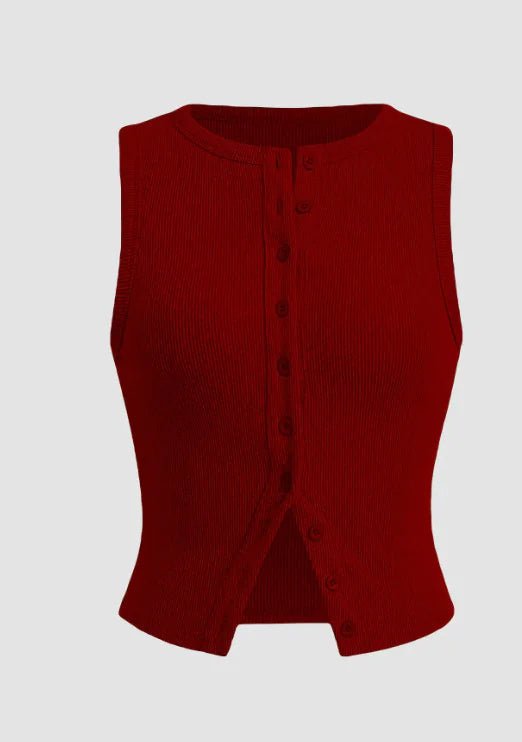 Rhea Sleeveless Waistcoat Top - Musttbuy