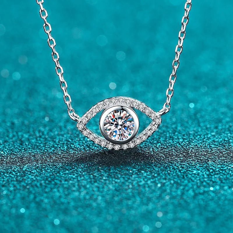 Silver Angel Eye Diamond Pendant Necklace - Musttbuy