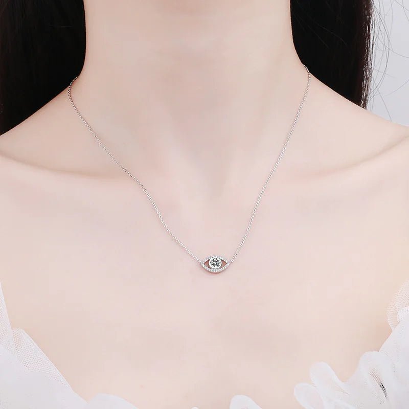 Silver Angel Eye Diamond Pendant Necklace - Musttbuy
