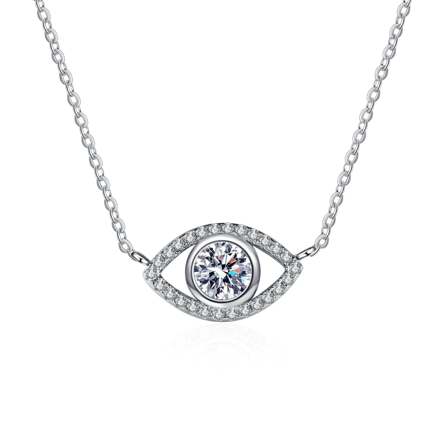 Silver Angel Eye Diamond Pendant Necklace - Musttbuy
