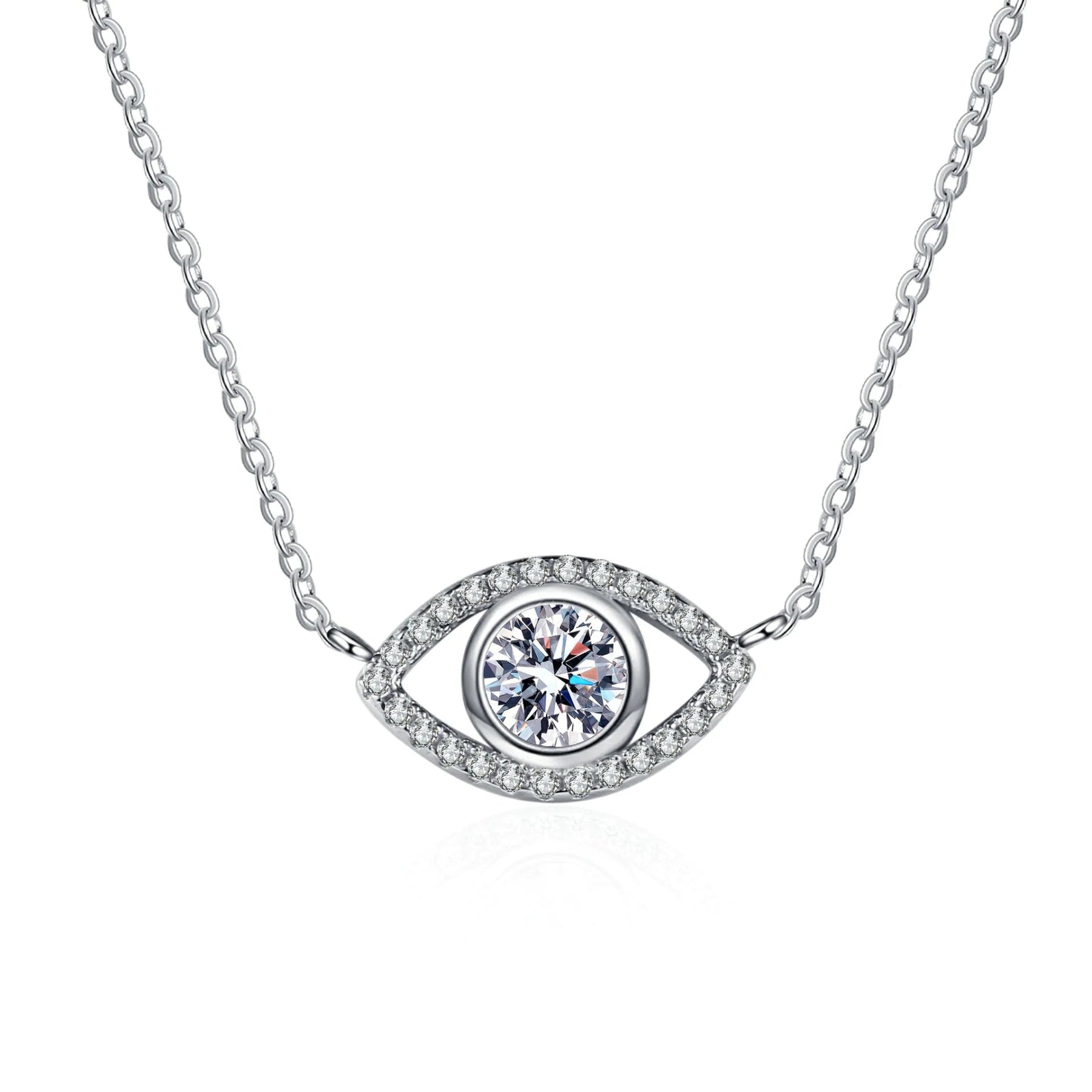 Silver Angel Eye Diamond Pendant Necklace - Musttbuy
