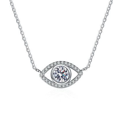 Silver Angel Eye Diamond Pendant Necklace - Musttbuy