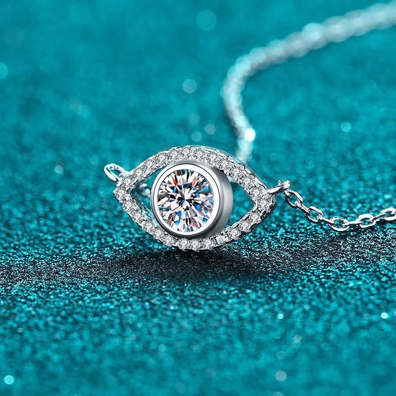 Silver Angel Eye Diamond Pendant Necklace - Musttbuy