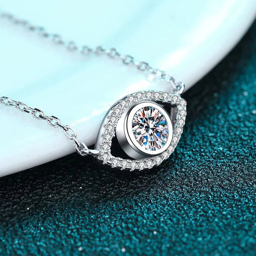 Silver Angel Eye Diamond Pendant Necklace - Musttbuy