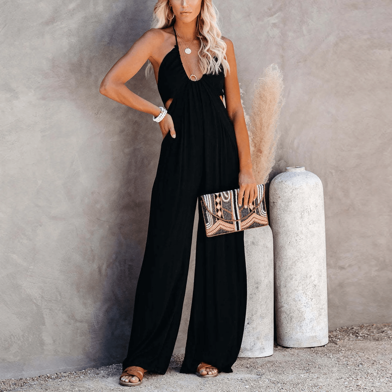 Solana Backless Jumpsuit - Musttbuy