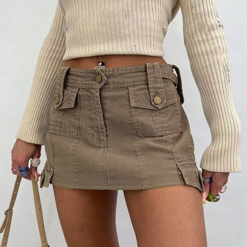 Sora Tab Snap Skirt - Musttbuy