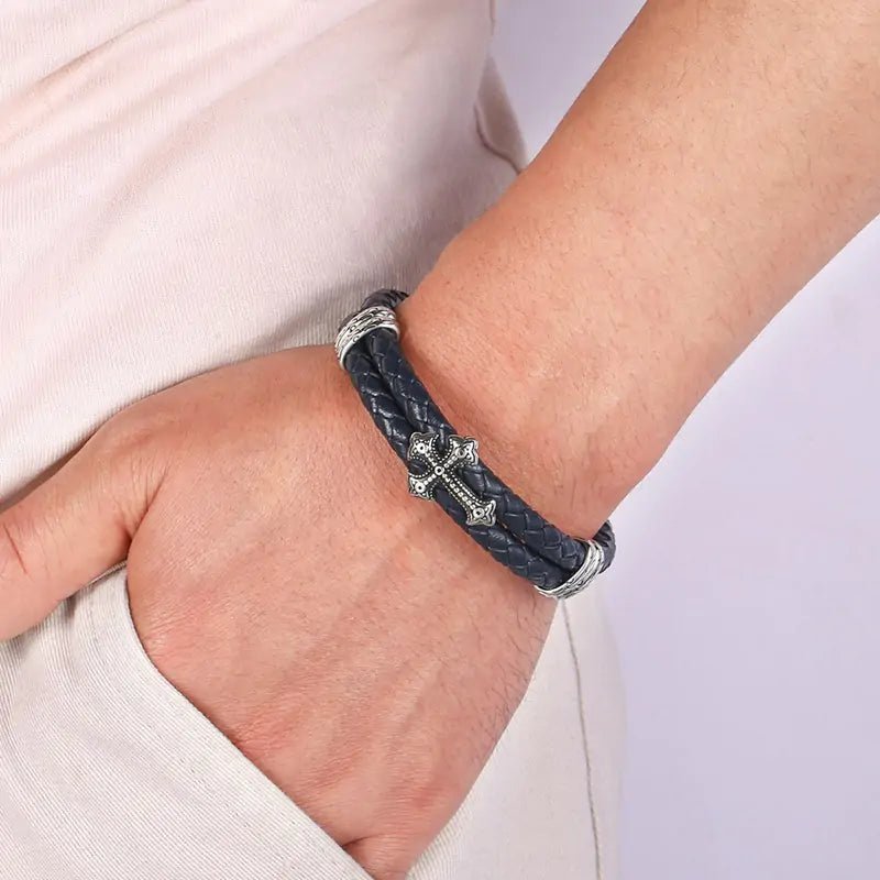 Stainless Steel Leather Bangle Bracelet - Musttbuy