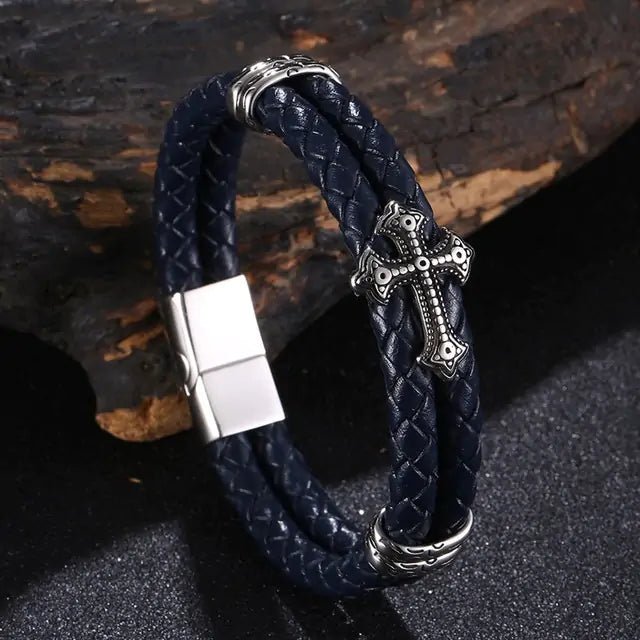 Stainless Steel Leather Bangle Bracelet - Musttbuy