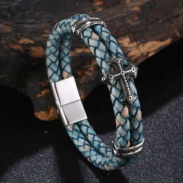 Stainless Steel Leather Bangle Bracelet - Musttbuy