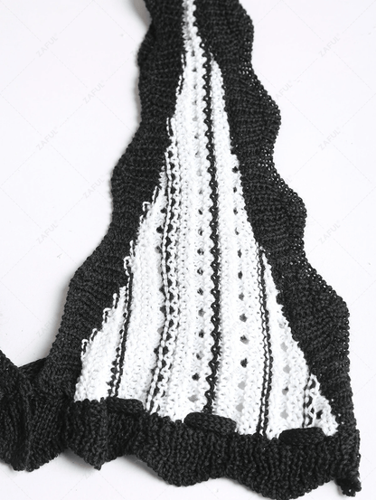 Striped Crochet Casual Dress Set - Musttbuy