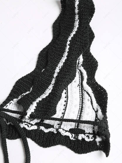 Striped Crochet Casual Dress Set - Musttbuy