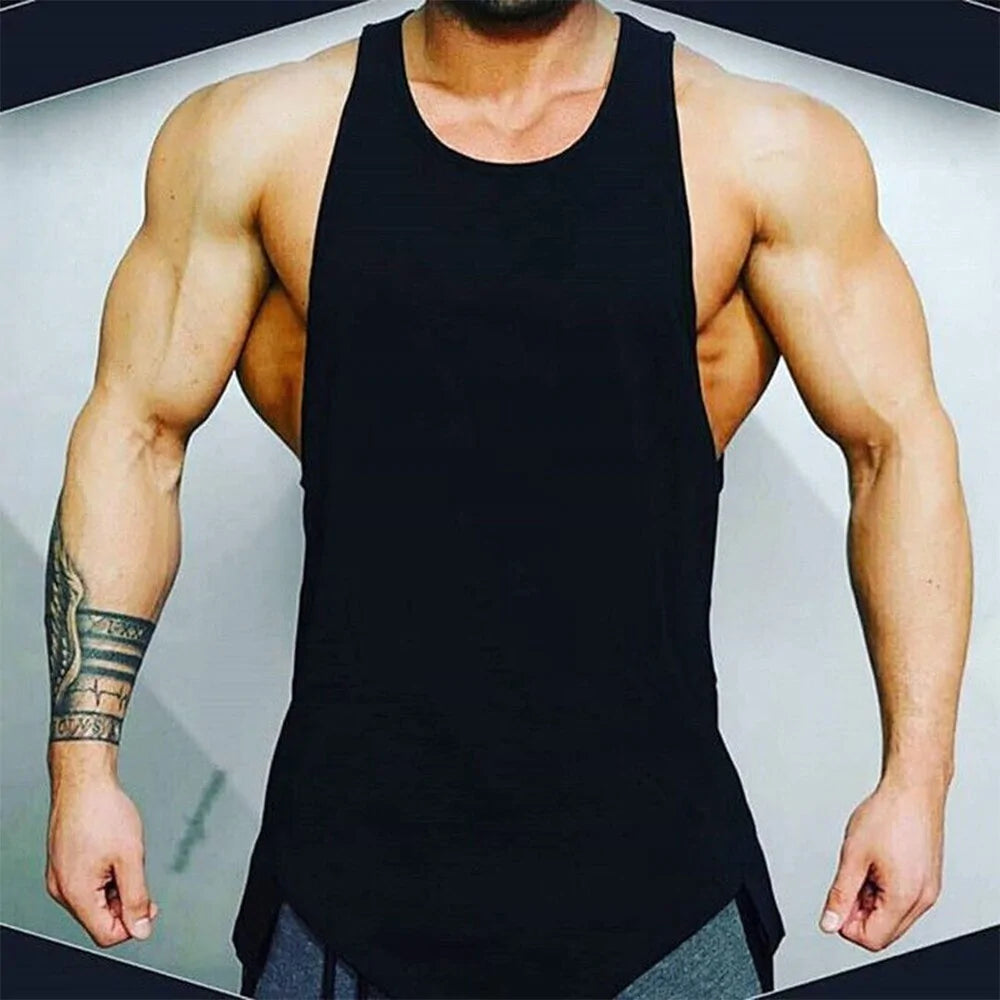 Men's Athletic Gym Fitness Tank Top - Solid Sleeveless Vest