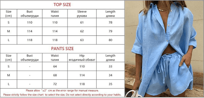 Turn - down Collar Shirt and Shorts Set - Musttbuy