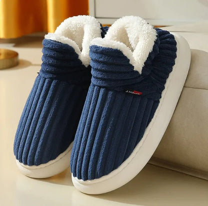 Unisex Winter Slippers – Plush Cotton Fleece for Indoor & Outdoor - Musttbuy