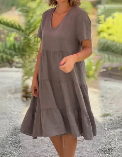 Cotton And Linen Casual Women's Dress